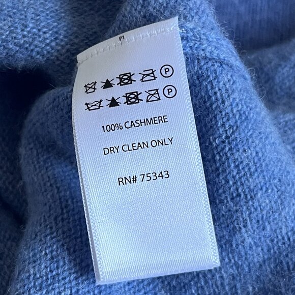 100% Cashmere Sweater in Sky Blue Size Large Soft Luxury Knit Capsule Wardrobe - Picture 5 of 5